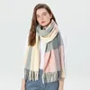 Partihandel-Women's Fall Winter Scarf Classic Tassel Plaid Scarf Warm Soft Chunky Stor Blanket Wrap Sjal Scarves