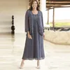 mother bride dresses tea length gray