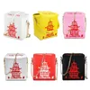 Chinês takeout box torre impressão pu couro senhoras bolsa de bolsa de bolsa bonito mulheres menina bolsa de ombro mensageiro saco para mulheres totes