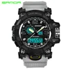 Sanda Watches Men Analog Quartz Digital Watchメン用の防水スポーツ時計シリコンLED電子時計RELOGIO MASCULINO3060564