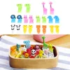 10pcs/pack Animal Farm Fruit Fork Mini Cartoon Children Snack Cake Dessert Fruit Pick Toothpick Bento Lunches Party Decor