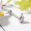 1 Stück Palm Zungenring Edelstahl Barbell Zungenpiercing Ohrstecker Schmuck schöner Körper Piercing Schmuck für Frauen Männer