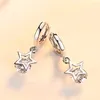 Fashion-925 Sterling Silver Star Charms CZ Circles Small Loops Huggie Hoops Earrings For Women Jewelry Kids