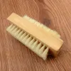 Natural Boar Bristle Brush Wooden Nail Brush Foot Clean Brush Body Massage Scrubber Make Up Tools RRA1859