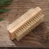 Escova de unhas de madeira com cerdas de javali naturais de dois lados Escova de unhas de manicure de madeira SPA Escova de superfície dupla Escovas de limpeza de mãos WX918182497915