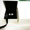 التصميم الكلاسيكي جولة CZ Diamond Stud Enring مجموعة مربع أصلي لـ Pandora 925 Sterling Silver Earrings Accessories