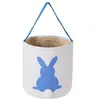 INS Burlap Easter Bunny Baskets DIY Kids Rabbit Bags Bunny Storage Bag Jute Rabbit Ears Basket Easter Gift Bag Rabbit Ears Put Easter Eggs