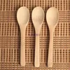 500pcs Delikat kök med Condiment Jam Spoon Kaffe Spoon Liten Trä Baby Honey Spoon 12.8 * 3cm