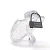 Электрический удар мужской пластиковый длинный короткометражный корпус птица целомудрие устройство пенис кольцо шарикового растира замок BDSM удерживая сексуальный игрушечный человек
