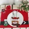 6 Stilleri Noel Noel Sofra Dekorasyon Noel Baba Set Bıçak ve Çatal Tutucu Çatal Çanta Noel Masaüstü Decoration70pcs