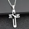 Jésus pendentif collier en acier inoxydable bijoux chrétiens homme femmes argent jésus Christ croix prière foi religieux colliers