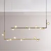 Moderne minimalistische kroonluchter lichten voor keuken bar tafel lange kroonluchter led ontwerp zwart loft glazen bal opknoping licht armatuur