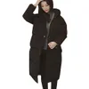 Tessuto in poliestere nero 2019 nuovo arrivo moda donna sottile inverno cotone imbottito caldo addensare cappotto da donna cappotti lunghi parka da donna