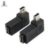 300pcs/lot USB Micro 5Pin Female to Mini 5Pin Male 90 Degree Angle right Adapter Converter