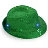 LED Jazz Chapeau Unisexe Sequin Light Up Led Fedora Caps Déguisement Dance Party Chapeaux Hip Hop chapeau Mode Été en plein air Snapbacks TLZYQ1172