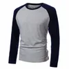 2018 Basic Raglan Tee Color Stitching Primavera T Camiseta Nova mistura de algodão macio Baseball Loose Top T-shirt Homens T-shirts Plus Size S-4XL