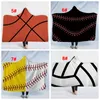 8 styles Thick Sports Theme Hooded Cape towels Soccer Bathing Towel Swadding Baseball basketball Football Shape Bath Towel Softball Blanket