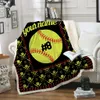Baseball Dekens 150 * 130cm Softbal Soccer Voetbal Deken 3D Gedrukt Swaddling Handdoek Sport Tapijt Sofa Bedding Sheet Quilt GGA1851