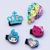 5 st / parti Glitter Cartoon Princess Hair Clips Girls Hair Pins Toddler Hårtillbehör Handgjorda Bästa present