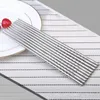 Chinese Food Chopsticks 2Pcs/Pair Stainless Steel Chopsticks Anti-skip Thread Style Portable Metal Chopsticks Kitchen Tableware BH2794 TQQ