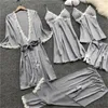 여성 섹시한 레이스 란제리 나이트웨어 속옷 Babydoll 잠옷 드레스 5pc 정장 잠옷 섹시한 밤 가운 chemise de nuit femme # 1