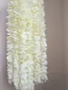 Jedwabny Kwiat Unikalny Design Wedding Backdrop Decoration Orchid Flower Silk Wisteria Willing Vine Białe Sztuczne Wieńce Strzelanie zdjęcie Rekwizyty EEO672