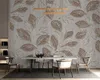 3d Wallpaper Walls Golden Lines Relief Modern Minimalist Plant Leaves TV Background Wall Painting Silk Mural Wallpaper