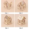 Christmas LED Candle Light Wood House Hanging Christmas Tree Ornament DIY Home Holiday Decoration Nice Wedding Xmas Festival Gift 7018709