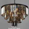 Modern Luxury Crystal Chandelier Elegant K9 Crystal Smoky Grey Crystal Suspension Lamparas för Cafe Restaurant EL2485