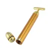 Mini 24K Gouden Massage Apparaat Elektrische Oogmassager Gezichtsvibratie Dunne Gezicht Magic Stick Anti Tas Pouch Rimpel Pen