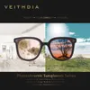 Veithdia marca pochromic womens óculos de sol polarizados lente espelho vintage dia noite dupla óculos de sol feminino para mulher v8520 t2009349330