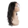 Malaysiskt mänskligt hår 3 buntar med 360 spets framkroppsvåghårprodukter 4 st / lot kroppsvåg