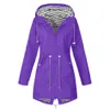 Women Solid Rain Jacket Outdoor Plus Size S-5XL Long Sleeve Waterproof Hooded Windproof Loose Coat T191018