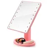 Miroir de maquillage rotatif à 360 degrés, réglable, éclairé par 16/22 LED, Sn, miroirs cosmétiques lumineux portables, SJ667437035
