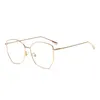 Wholesale- Irregular Metal Fashion Glasses Frame Trend Red Flat Lens Myopia Glasses Frame