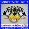 Injektion vit kropp för Yamaha YZF 1000 YZF R 1 YZFR1 Stock Blue 2013 2014 242HM.12 YZF-1000 YZF R1 YZF1000 YZF-R1 13 14 Full Fairing Kit