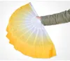 5 colori Cinese Silk Hand Fan Belly Dancing Short Fan Fase Performance Fans Props per la festa 50pcs H05299976974