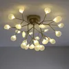 Lampadario da soffitto nordico Firefly Lampada da soffitto di arte creativa Soggiorno Lampadario da camera da letto Arredamento moderno Lampadario in luce dorata