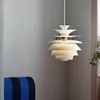 Postmodern minimalist white aluminum single head pendant lamp Nordic creative pine cone design LED restaurant decor E27 lighting AC 90-250V