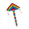 Kolorowe Rainbow Long Long Ogon Nylon Latający Latające zabawki dla dzieci Kids Stunt Kite Surfuj bez baru i linii