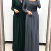 Vêtements grande taille élégant crayon Abaya robe pour femme musulmane vêtements islamiques tenues à manches longues Vintage robes avec ceinture Hijab