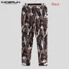 Printed Men Harem Pants Elastic Waist Loose Joggers Streetwear Chinese Vintage Casual Pants Trousers Men S-3XL