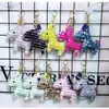 Cadeia pônei cavalo animal chave de cristal Rhinestone Pingente Keychain para a menina mulheres cobrem Trinket faísca metal Chaveiro encanto do saco