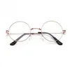 Vente en gros - Populaire rond en métal clair lentille lunettes cadre à la mode unisexe Nerd anti-rayonnement lunettes monture de lunettes