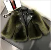 Short Style Girls Fur Coat Jacket Imitation Fox Artificial Fur Grass High Quality Plush+Leather Winter Kids Baby Girl Clothes Outwear