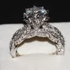 Ensemble de bagues de mariage pour femmes 3ct diamant simulé Cz 925 Sterling bague de fête féminine