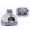 Lit de chat chaud multifonctionnel Yourt Cave Design Maison de chat avec tapis de couchage imprimé d'animaux mignons pour petits chiens et chatons1