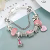 Partihandel-R Creative Cartoon Beads European Charm Armband Lämplig för Style Female /Child Pink Kitten Pendant DIY Armband3385447
