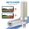 High Power LED Light Corn Light E27 LED LED 25W 35W 50W świeca 110V E26 Aluminiowa wentylator Chłodzenie Brak migotania Światła 5730