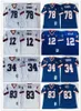 Maglia da uomo vintage 1994 35th # 12 Jim Kelly 34 Thurman Thomas 78 Bruce Smith 83 Andre Reed Maglia da calcio NCAA